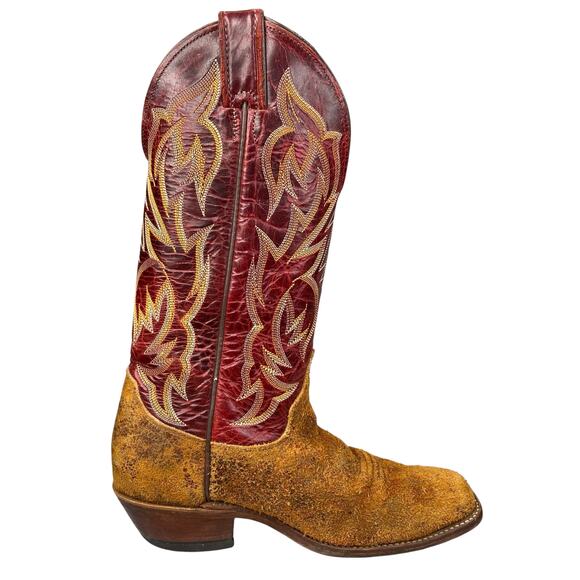 Justin Women’s Bent Rail Burnt Copper Picasso Suede Cowgirl Boots Size US 7.5 B - Picture 4 of 10